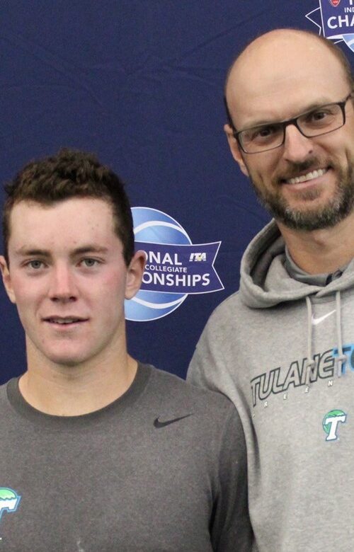 Dominik Koepfer And His Tulane University Head Coach Mark Booras