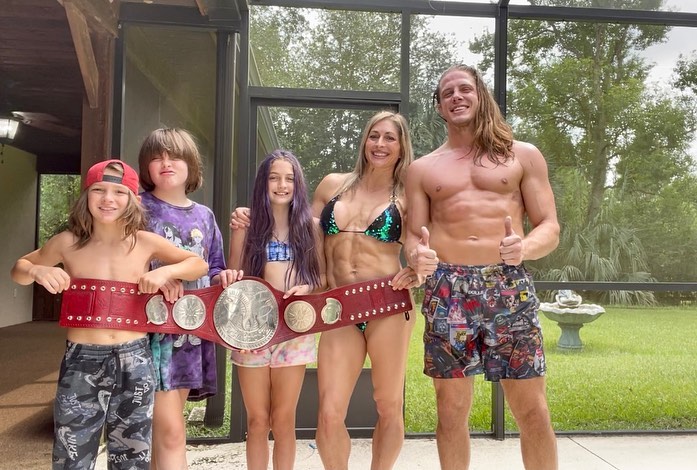 Matt Riddle With His Ex-Wife And Kids