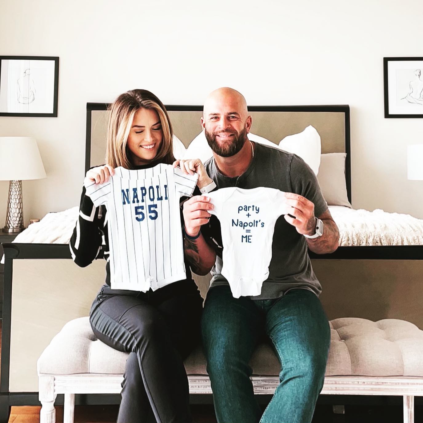 Mike Napoli With His Wife Nancy Napoli Announcing Pregnancy