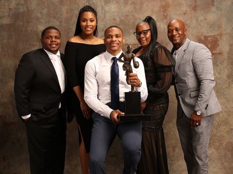 Russell Westbrook With His Family And Wife