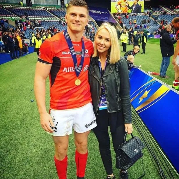 Owen Farrell With His Wife After A Game