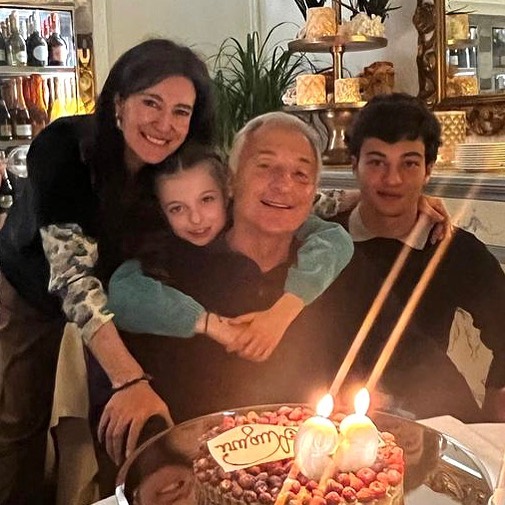Riccardo Patrese Celebrating His Birthday With His Wife And Kids