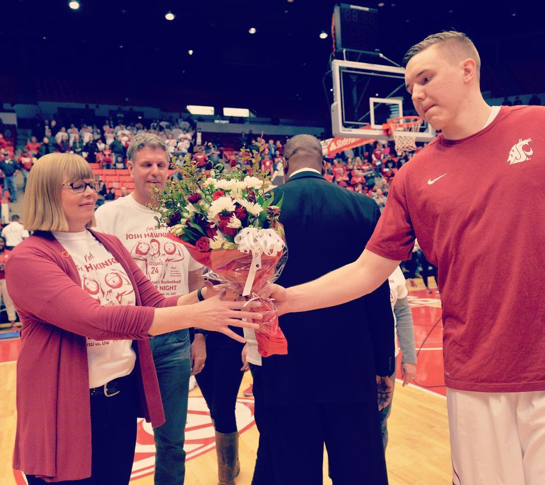 Josh Giving Flowers To His Mother 