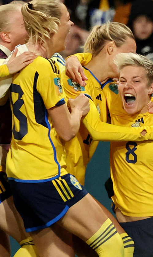 Swedish Players Celebrating After Their Win Against The United States