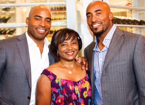 Tiki Barber With His Brother, Ronde, And His Mom Geraldine