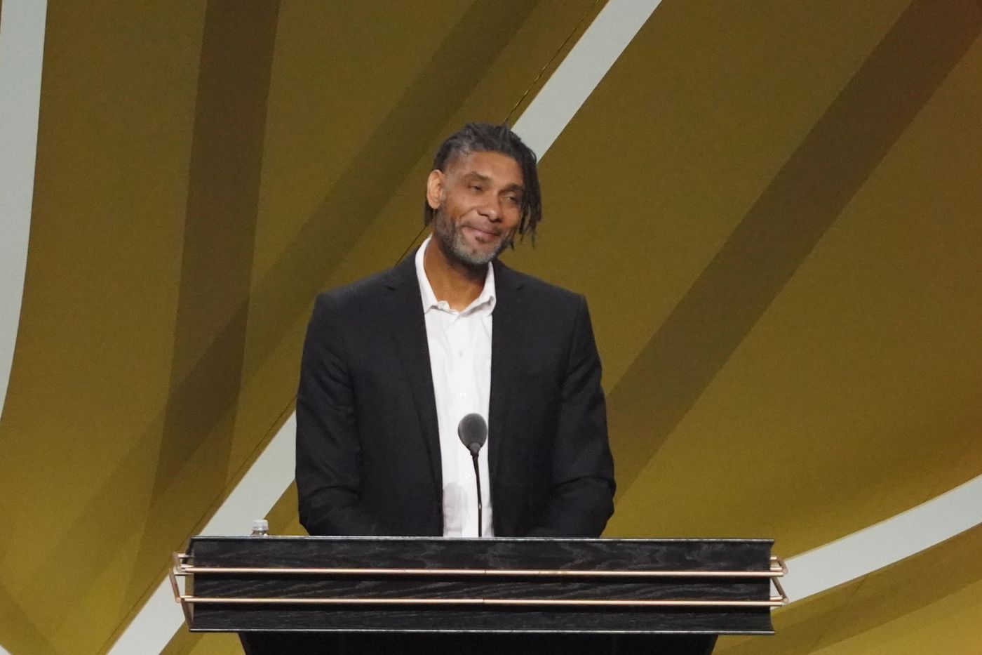 Tim Duncan During His Speech