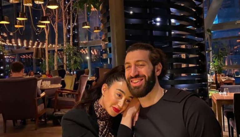 Tornike Shengelia In A Dinner With His Wife Salome Jugeli