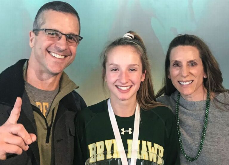John Harbaugh With His Wife And Daughter