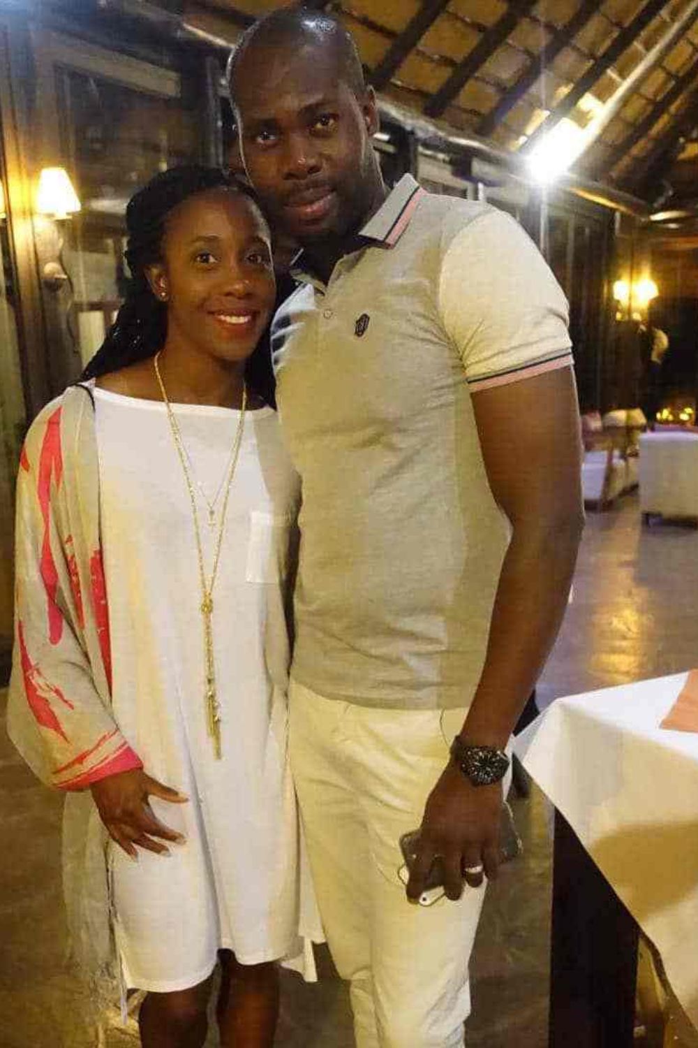 Shelly Ann Fraser Pryce With Her Husband