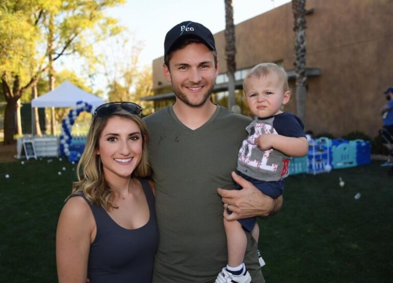 Trea Turner With His Wife And Son