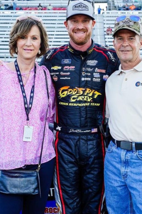 Ward Burton With His Son Jeb And Wife 