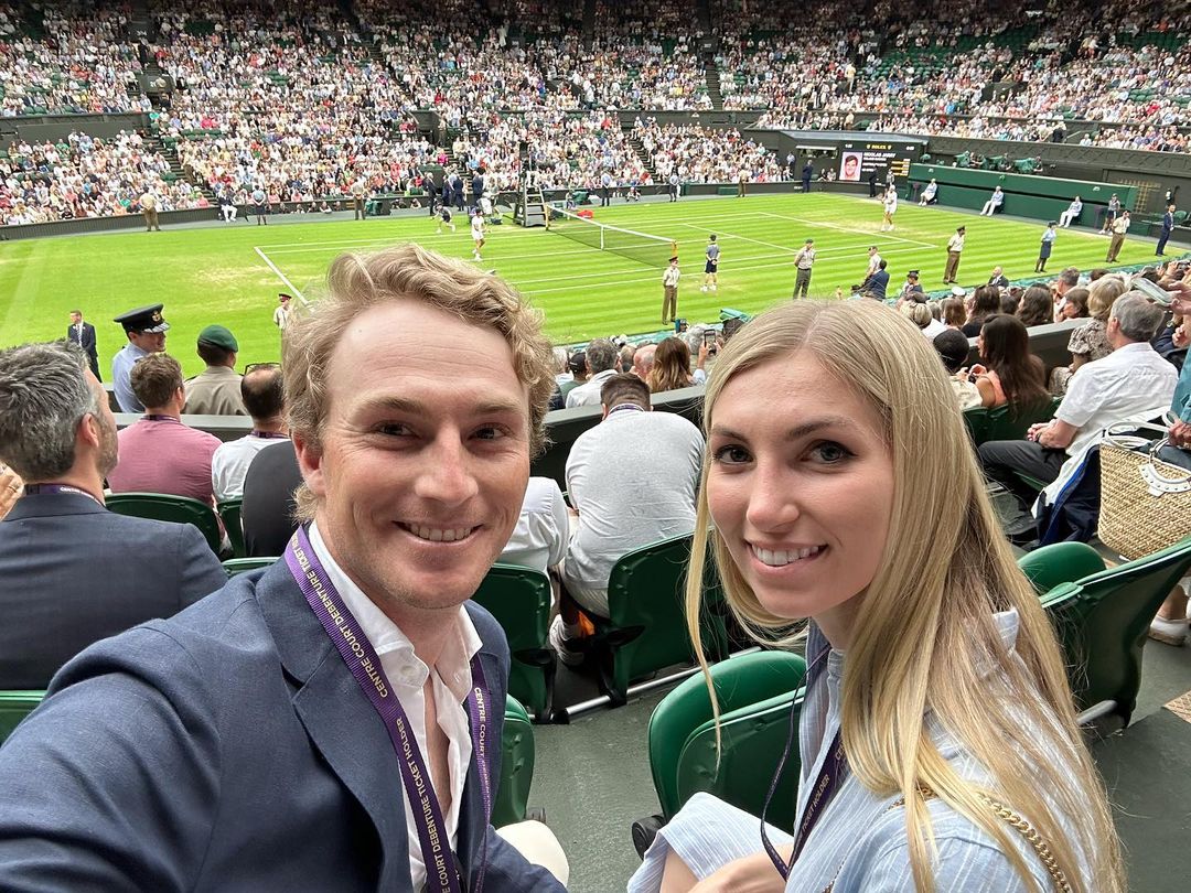 Will Zalatoris With His Wife At The Wimbledon