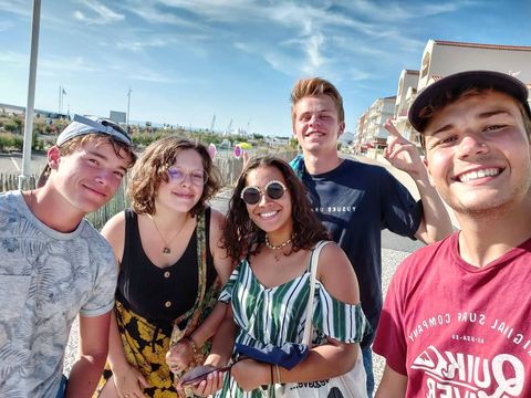 Yanis Meziane With His French Friends In Notre Dame De Monts, France