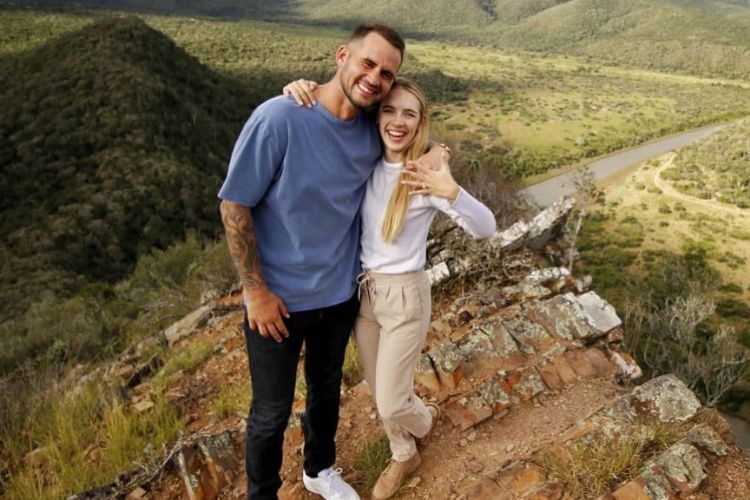 Nina Shows Her Engagement Ring To The Camera As The English Cricketer Proposes His Partner In Her Homeland South Africa