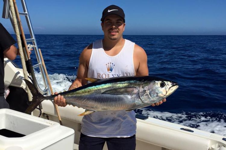 Evan Sanchez Shows Off His Big Catch To The Camera In 2016