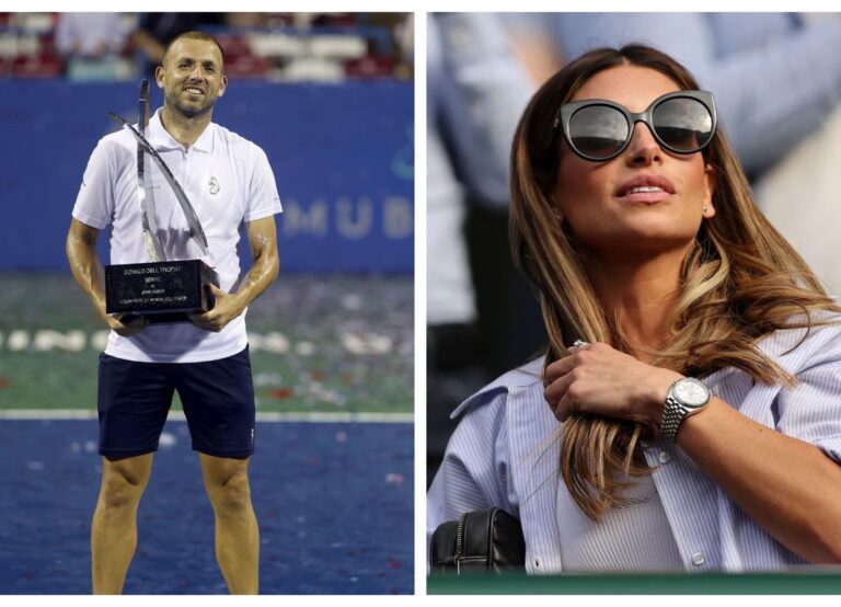 Daniel Evans Pictured With His Citi Open Title With His Girlfriend Aleah Evans Previously Seen In One Of His Tennis Tournament