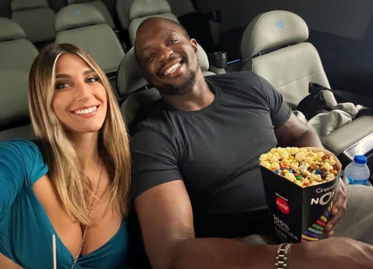 Dillian Whyte Watches Movie With His Girlfriend Carolina Pasquali