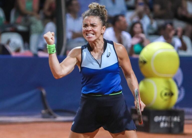Jasmine Paolini Celebrates After Reaching The Finals Of Palermo Ladies Open In July 2023