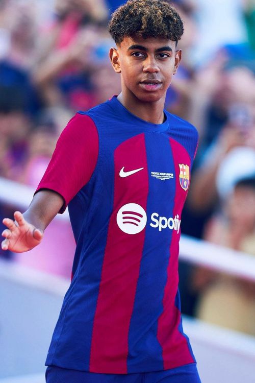 Lamine Yamal Pictured In Barcelona's Colors During Cup Friendlies Game 