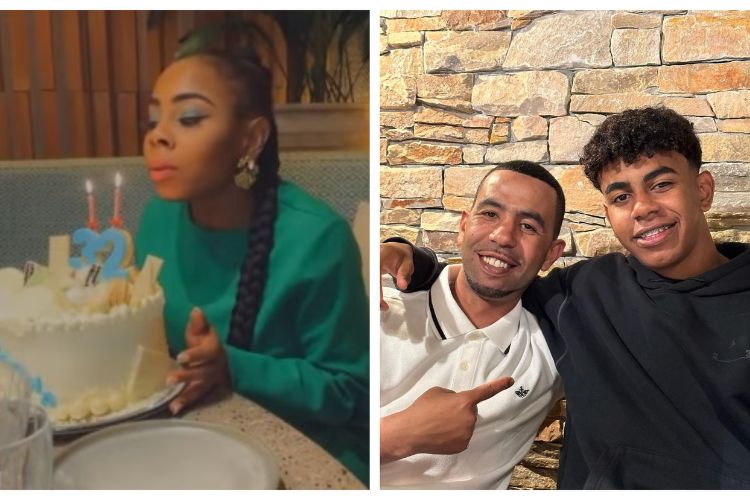 On Left: Lamine Yamal's Mother, Sheila Ebana Celebrates Her 32nd Birthday And On Right: Lamine With His Father, Mounir Nasraoui