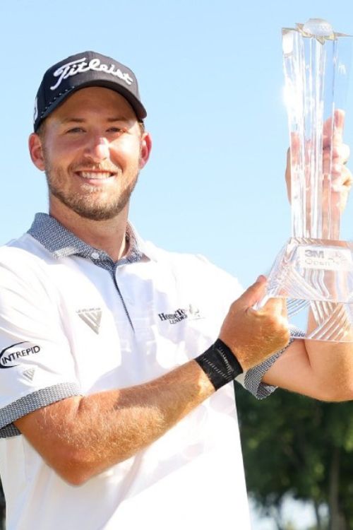 Lee Hodges Proudly Hold His First Ever PGA Tour Trophy 3M Open On July 30, 2023