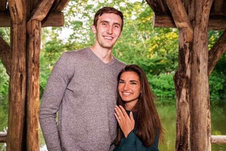 Luke Kornet Pictured With His Wife Tierney Price In 2018, Right After The Proposal