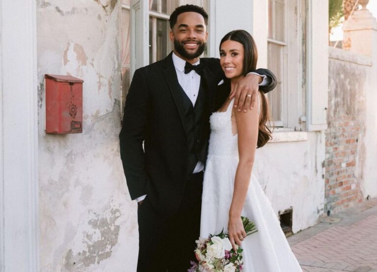 Malik Taylor And Wife Kendra Thompson Pictured On Their Wedding Day In March 2023