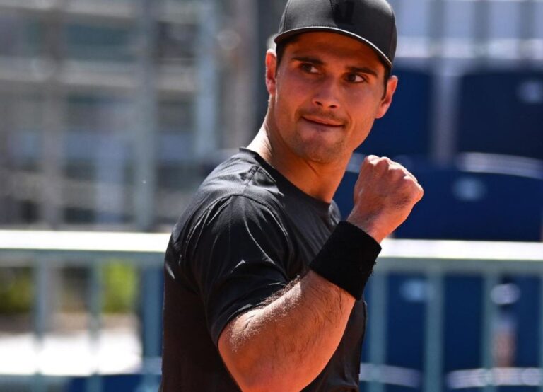 Marcos Giron Celebrates Winning A Point During A Tennis Tournament