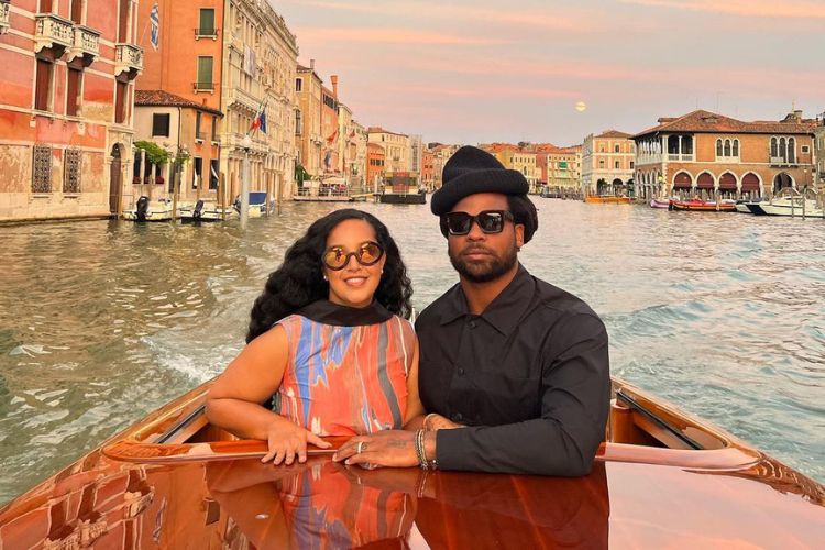 Michael Bennett Pictured With His Wife Pele Bennett In Venice, Italy