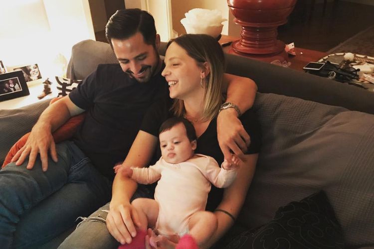 Matteo Trevisan Pictured With His Wife, And Their Daughter In A Family Photo Shared In 2018