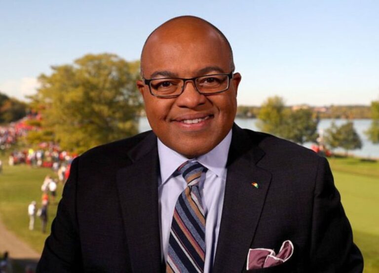 Mike Tirico Pictured In His Commentary Duties With NBC