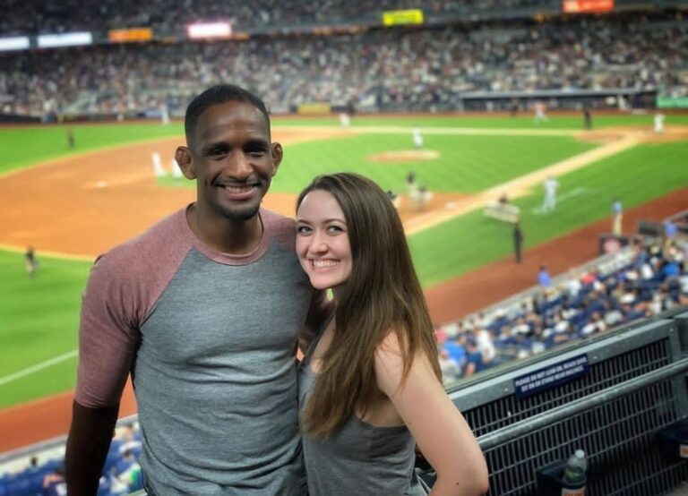 Neil Magny Pictured With His Wife Emma Magny At The Yankees Game In July 2019