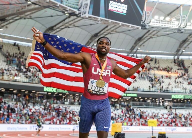 Noah Lyles Wins Gold In The World Athletic Championship In The 100m Event