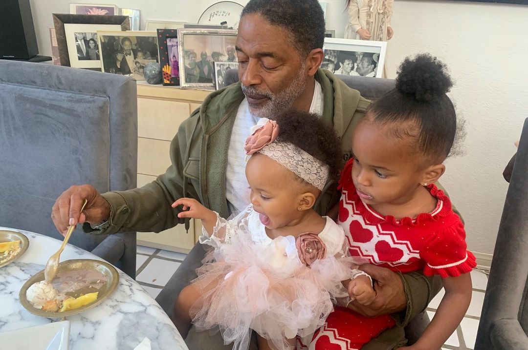 Norm With His Two Grand Daughters 