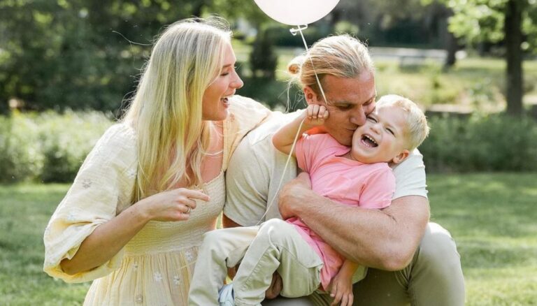 Alex Anzalone With His Wife Lindsey Cooper Anzalone And Son Is Excited To Welcome His On-The-Way Baby Girl
