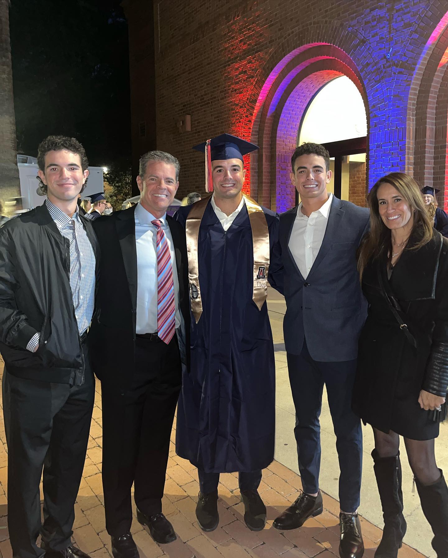 Austin Wells With His Parents And Brother During Graduation