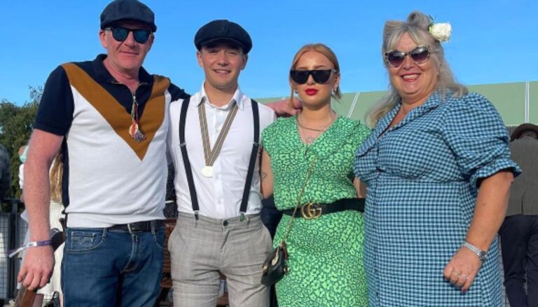 Billy Monger With His Parents And Sister