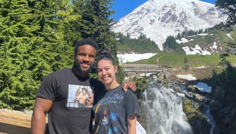 Boston Scott With His Soon To Be Wife Mariah Rojas