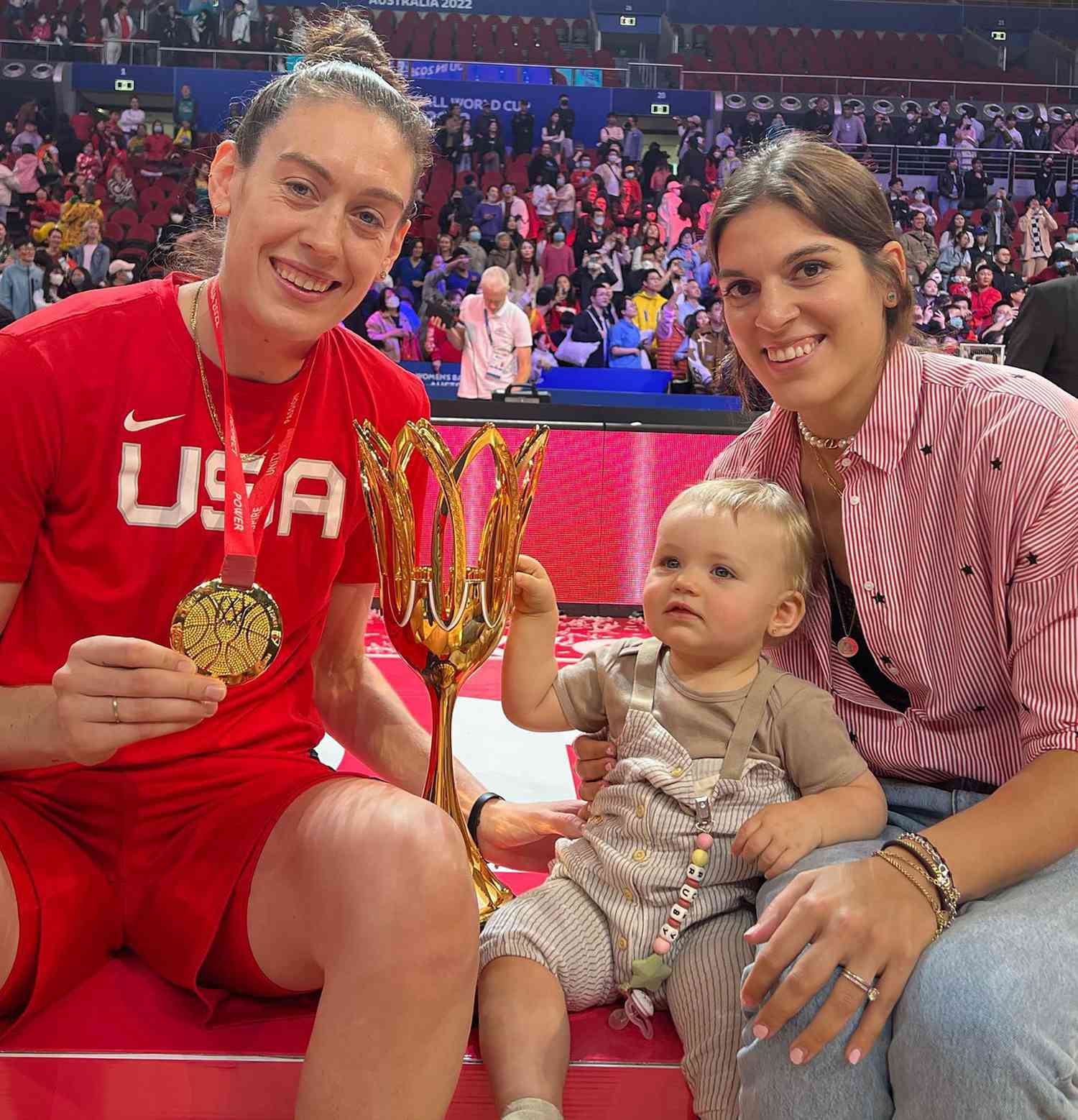 Breanna Stewart With Wife Marta Xargay And Daughter Ruby After A Big Win