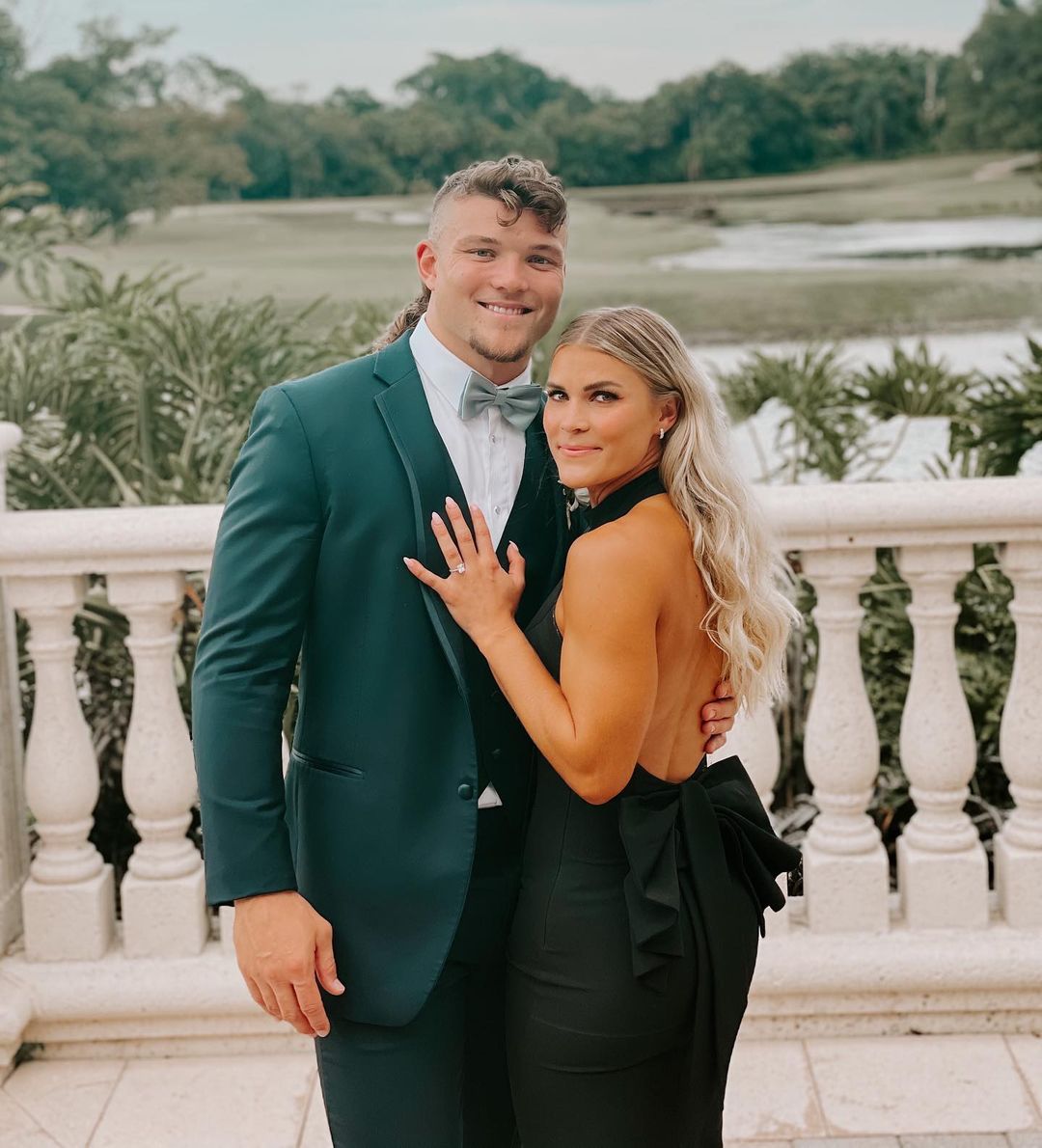 Cole Holcomb With His Wife Casey Holcomb