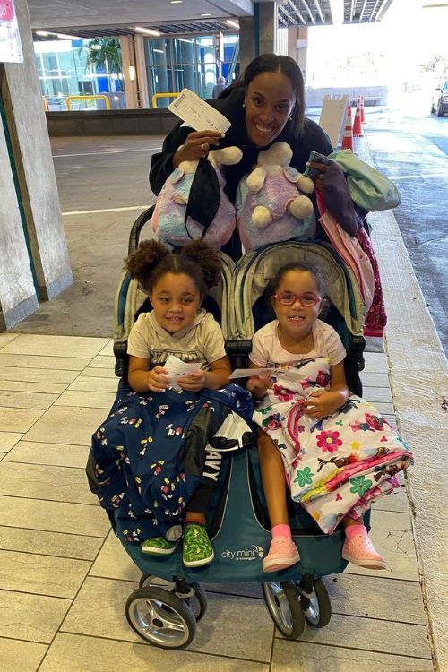 DeWanna Bonner With Her Twin Daughters, Cali And Demi