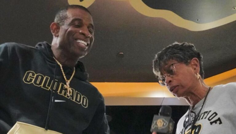 Deion Sanders With His Mother, Connie Knight