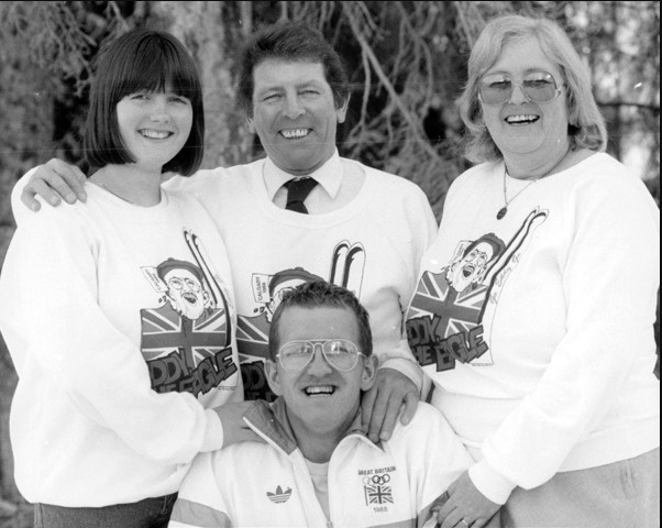 Eddie The Eagle With His Family In 1988