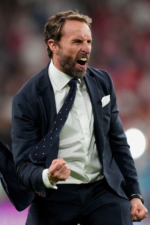 Gareth Southgate Celebrating A Goal In One Of His Matches