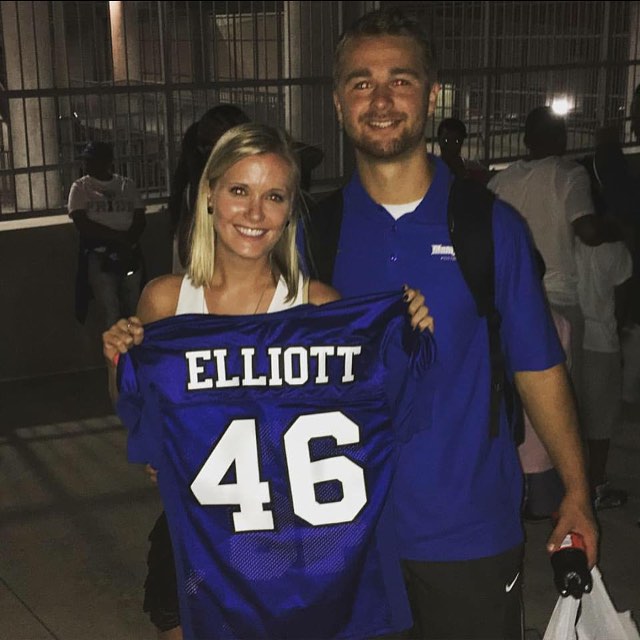 Jake Pictured With Karen During His College Game