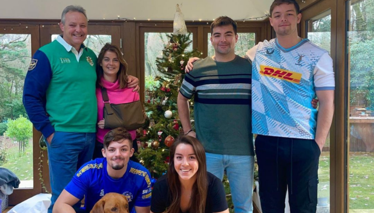 Jodie Burrage With Her Parents During Christmas
