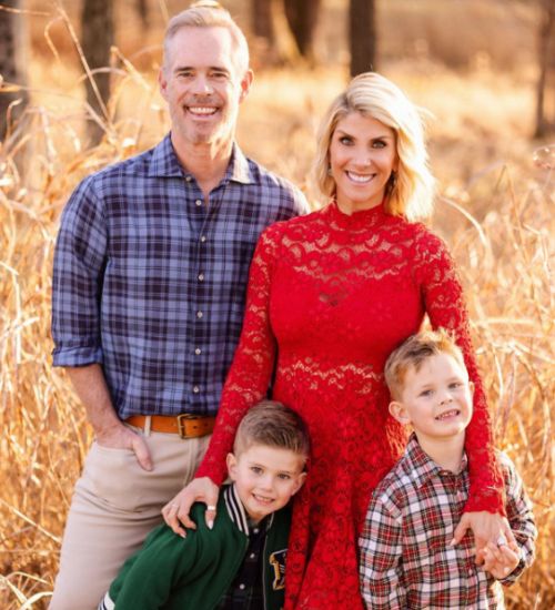 Joe Buck With His Wife And Twin Sons