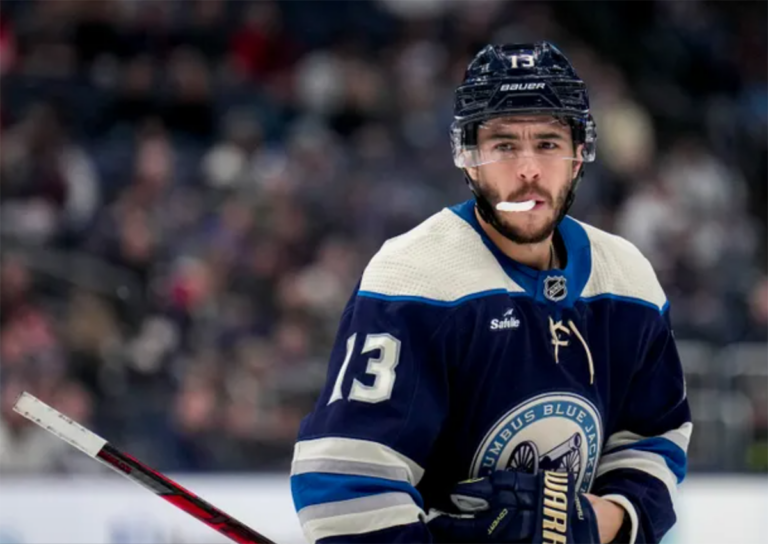 Johnny Grandreau playing hockey