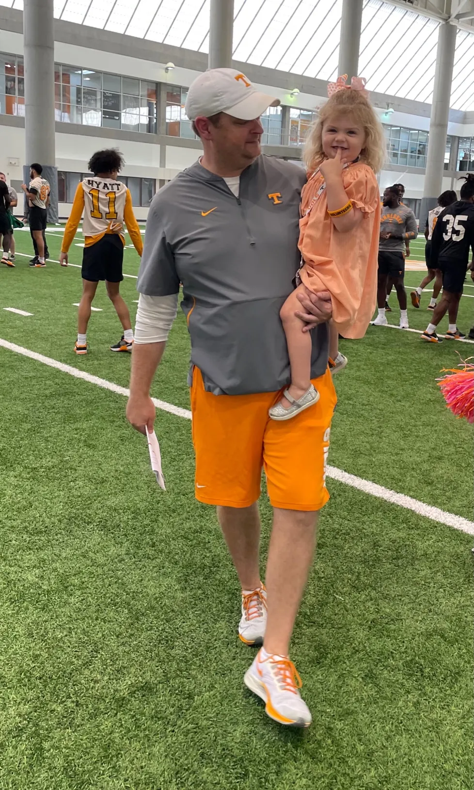 Josh Heupel With His Daughter 