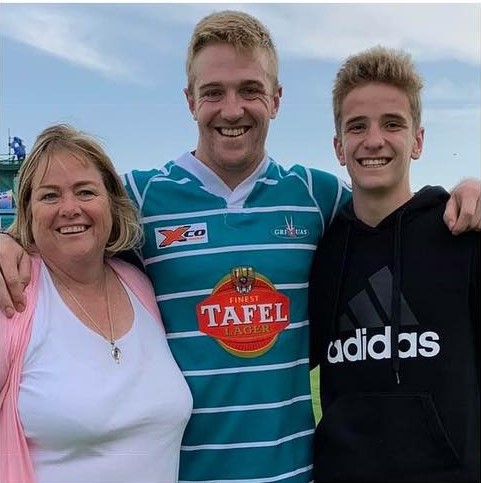 Kyle Steyn With His Mother Rory Steyn And His Sibling Craig Steyn